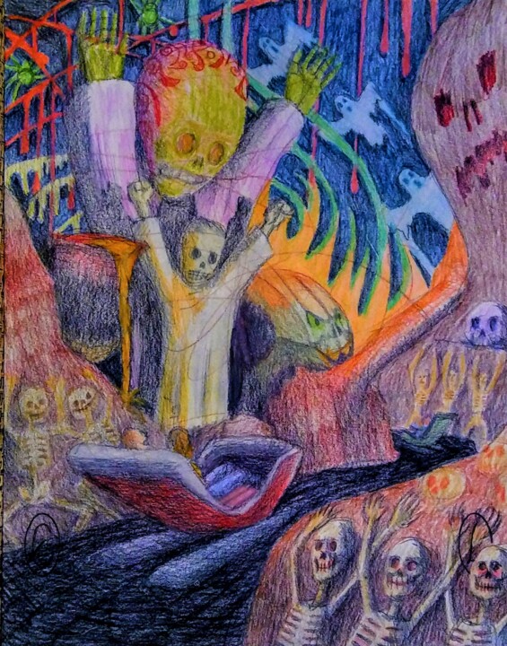 On a Dark Ride Disegno, 14x11 in