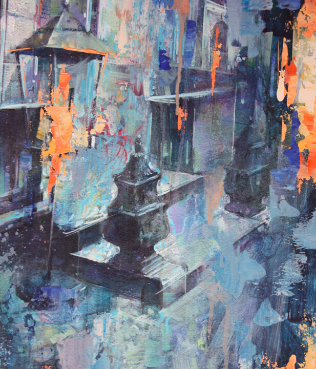 0442 one of a kind painting Static 442 One of a kind light green framed art - Sia aryai | Barnebys