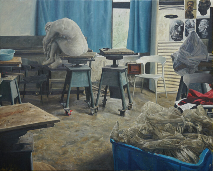 艺术家工作室之七 绘画, 47.2x59.1 in