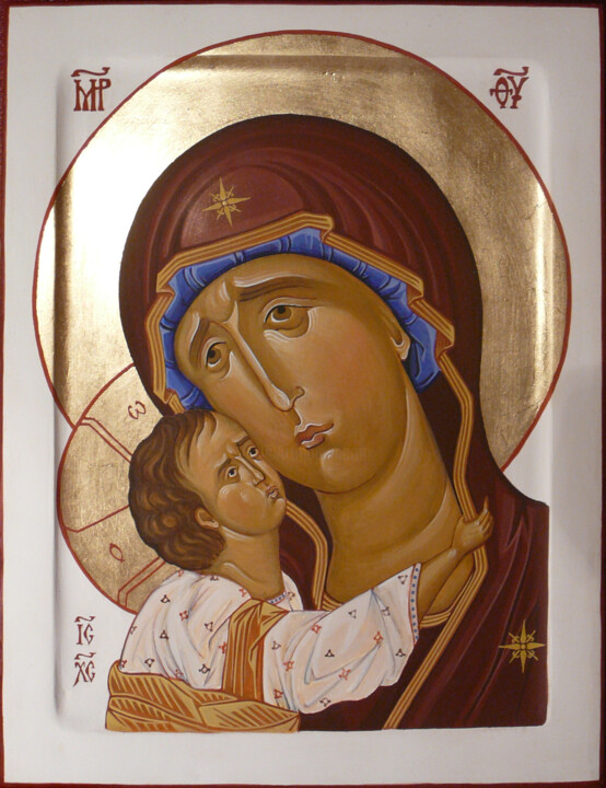 Painting titled "Beloved Virgin and…" by Miljana Marković, Original Artwork, Pigments Mounted on artwork_cat.