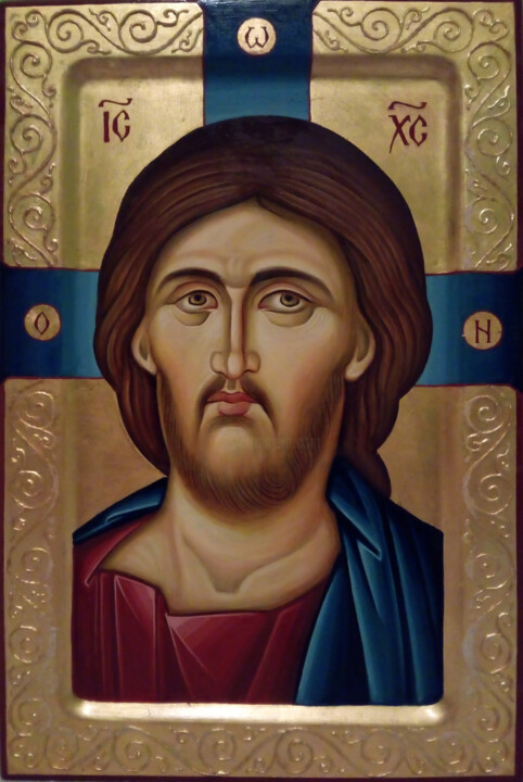 Painting titled "Jesus Christ (egg t…" by Miljana Marković, Original Artwork, Pigments