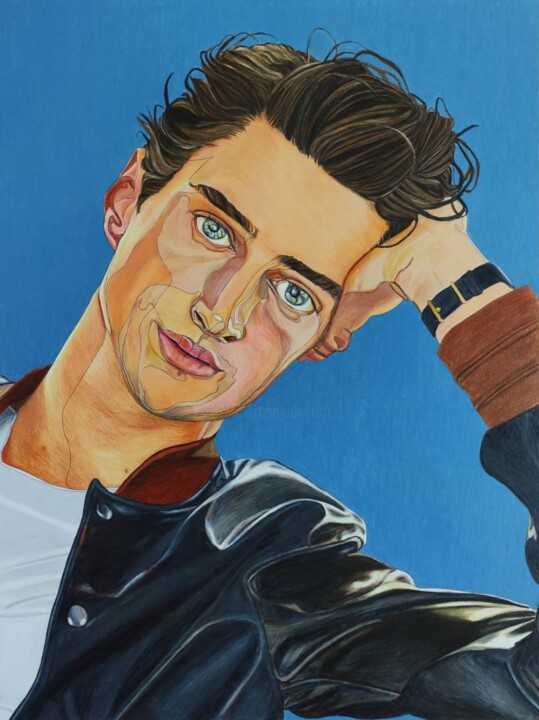 Portrait de Matthew Bell 图画, 15.8x11.8 in