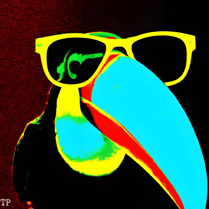 Digital Arts titled "Tucan coloful" by The Pixler, Original Artwork, 2D Digital Work