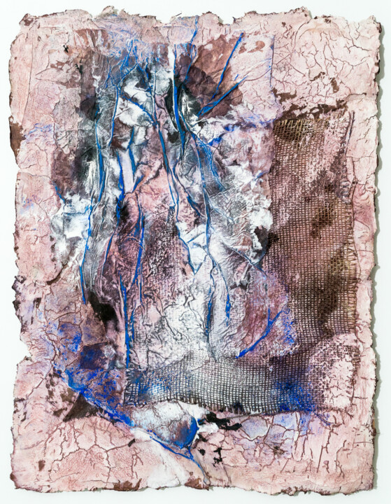 Malerei mit dem Titel "Erfrischung * Refre…" von Jutta Blühberger, Original-Kunstwerk, Pigmente Auf Holzplatte montiert