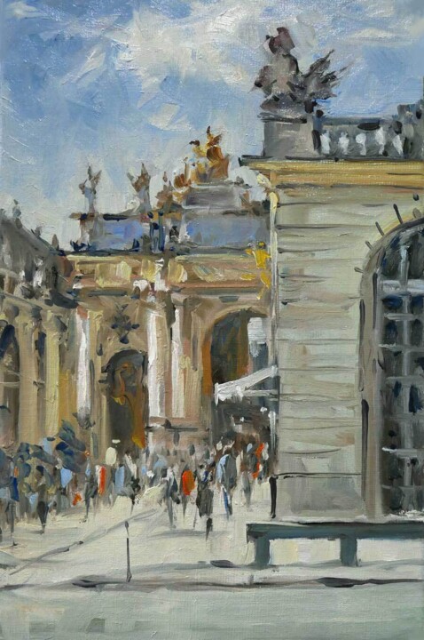 Painting titled "Porte Héré à Nancy" by Christian Arnould, Original Artwork, Oil