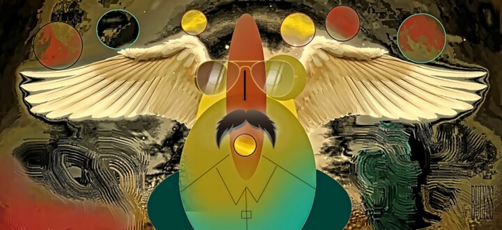 Colombian Wings Mustaches 数字艺术