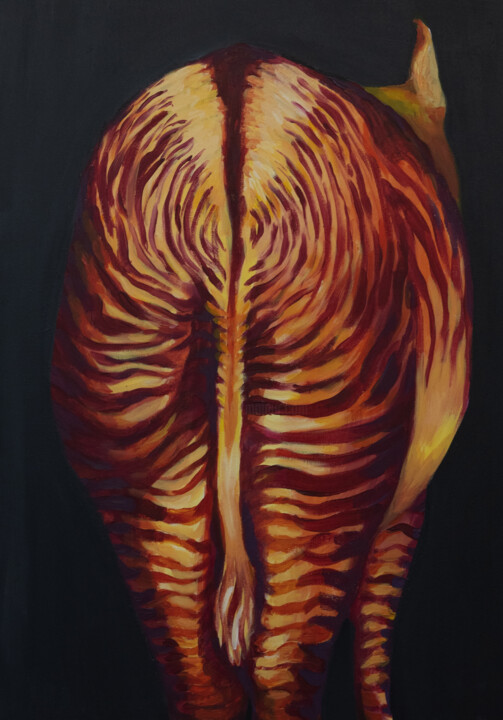Zebra colourful animal art 绘画, 31.5x23.6 in