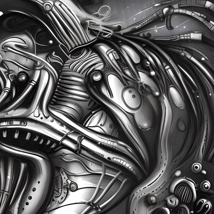 Digital Arts με τίτλο "ORGANICENGINE" από Michael C Bertsch, Αυθεντικά έργα τέχνης, Εικόνα που δημιουργήθηκε με AI