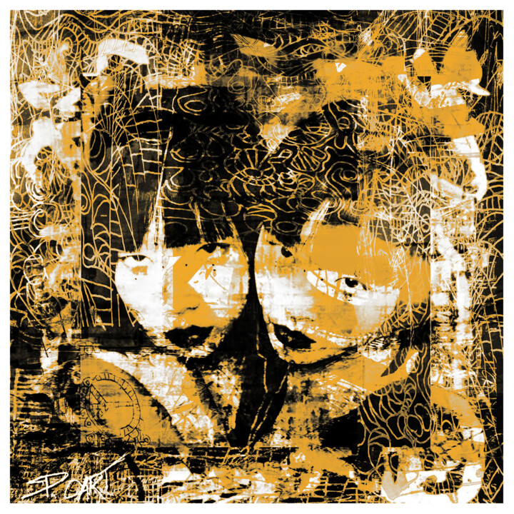 "yelow TWINS+++" 绘画, 47.2x47.2 in