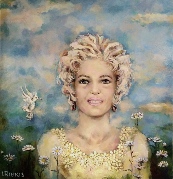 WOMAN IN SUMMER 绘画, 19.7x19.7 in