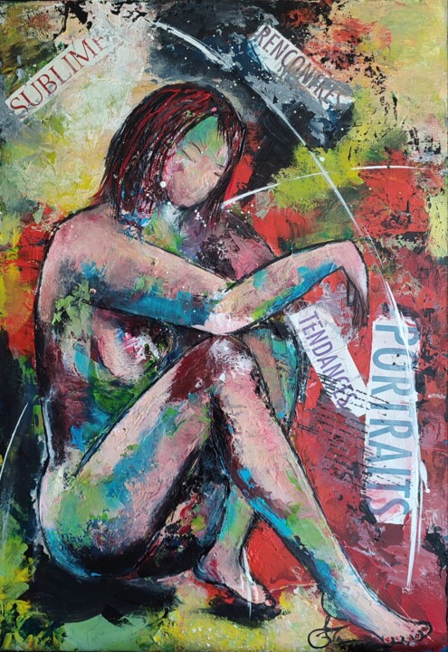 Sublime rencontre 绘画, 21.7x15 in