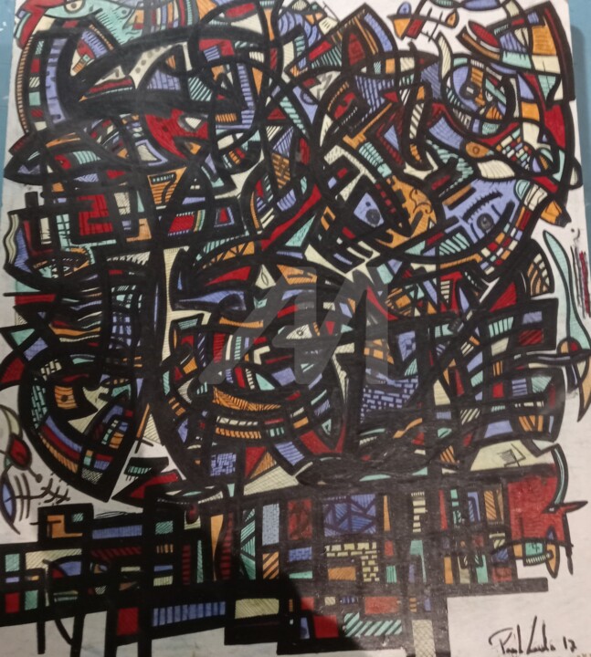 le retour 绘画, 15.8x15.8 in