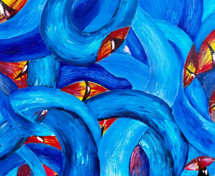Painting titled "Fears" by Darya Khus, Original Artwork, Oil