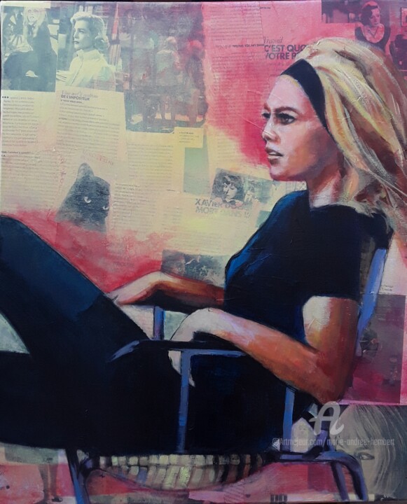 Peinture intitulée "Initiales B.B." par Marie Andrée Hembert, Œuvre d'art originale, Acrylique Monté sur Châssis en bois