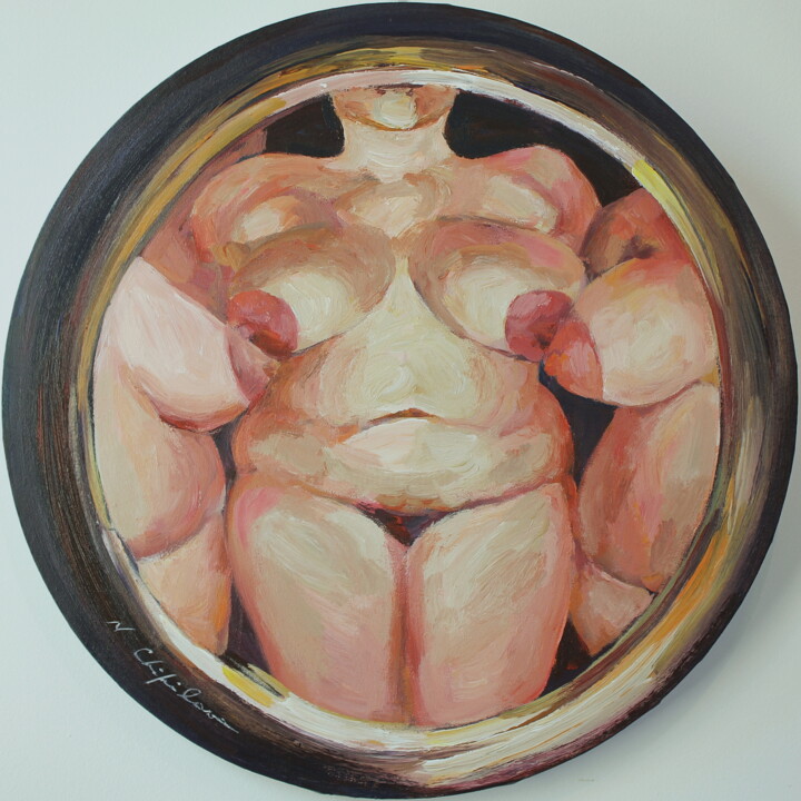 Peinture intitulée "Round 1 , Peephole…" par Nathalia Chipilova, Œuvre d'art originale, Acrylique