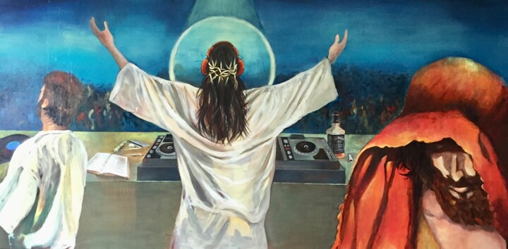 JESUS DJ 绘画, 39.4x78.7 in