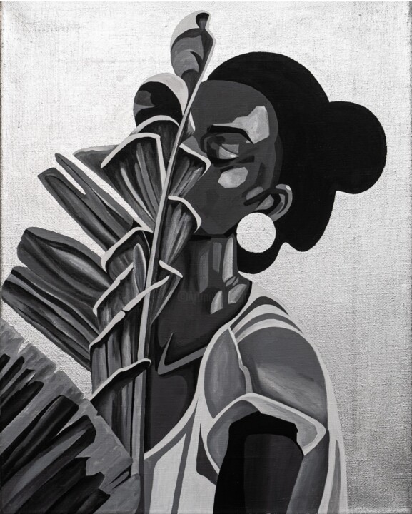 Flower girl 绘画, 19.7x15.7 in