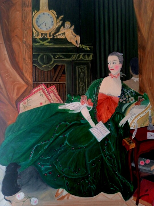 Madame Pompidou 绘画, 45.7x35 in