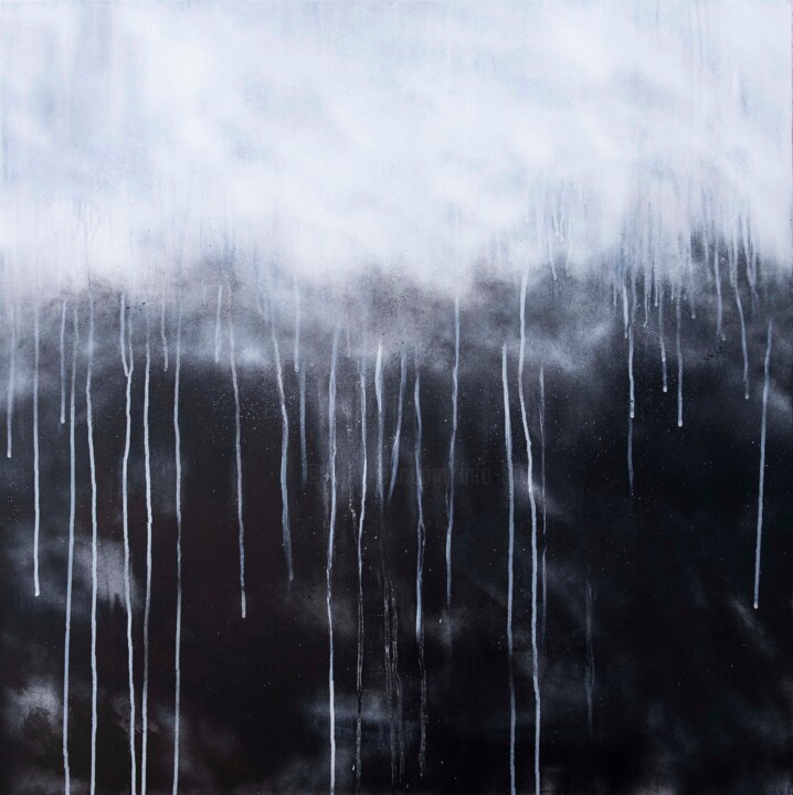 Schilderij getiteld "Storm II" door Neil Hemsley, Origineel Kunstwerk, Acryl Gemonteerd op Frame voor houten brancard