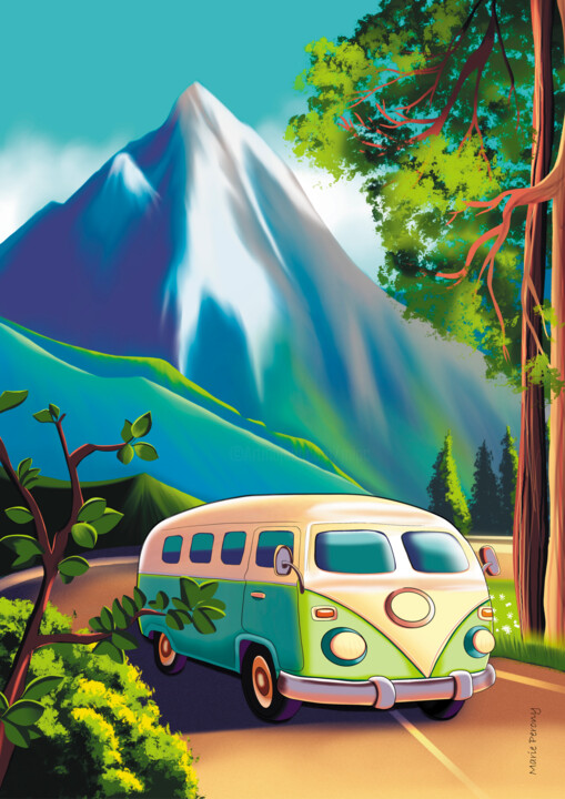 Roadtrip 绘画, 16.5x11.8 in