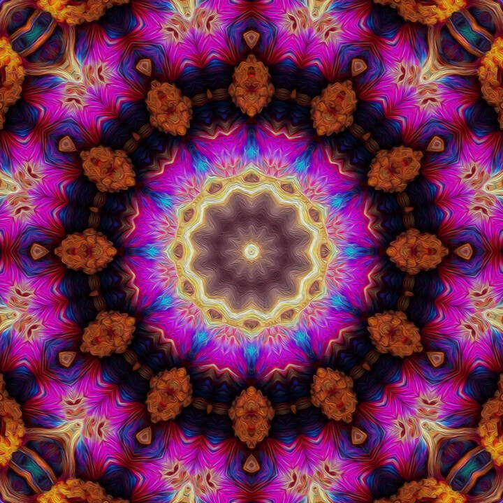Magic mandala in purple 数字艺术