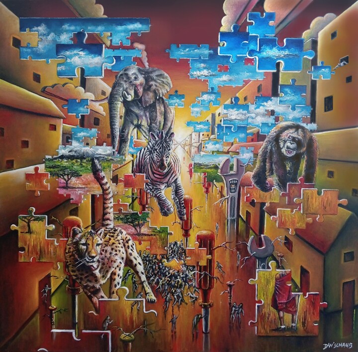 Le puzzle 绘画, 27.6x31.3 in