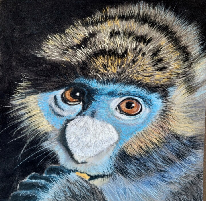 Drawing titled "ATCHOUM" by Lalyart, Original Artwork, Pastel