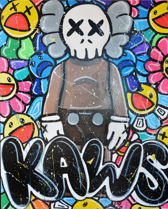 I'm not in the mood- Kaws vs Murakami 绘画, 39.4x31.5 in