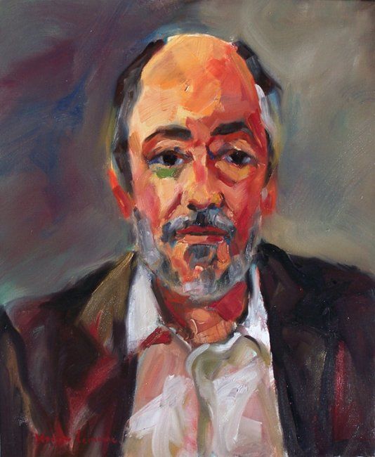 Peinture intitulée "L'homme à la barbe" par Karine Lemoine, Œuvre d'art originale