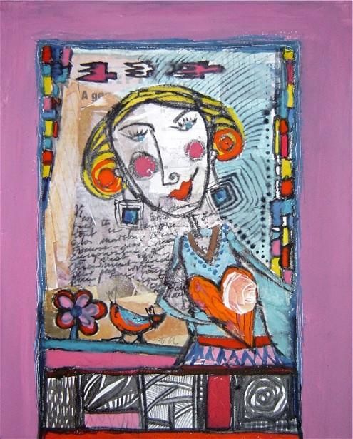Peinture intitulée "LETTRE D'AMOUR" par Catherine Suchocka, Œuvre d'art originale