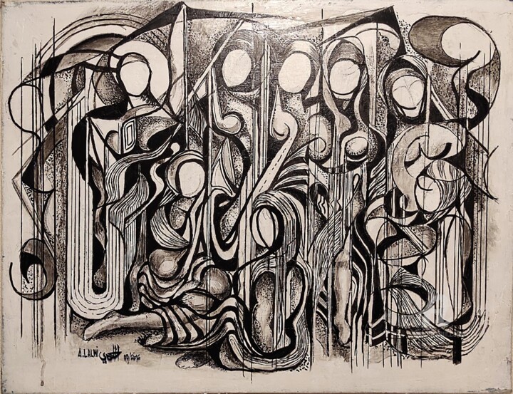 RASSEMBLEMENTS DE FEMMES 绘画, 19.7x25.6 in