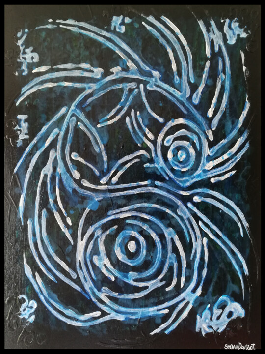 Spirale-Dragon BLEU / Titre provisoire 绘画, 19.7x15.8 in