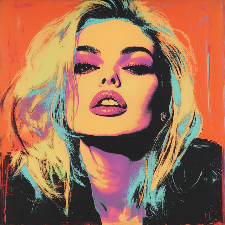 Painting titled "KIM" by Claudia Sauter (Poptonicart), Original Artwork, Acrylic