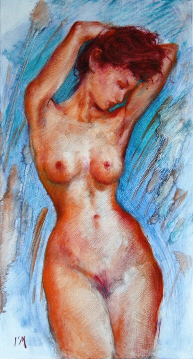Etude de modèle nu 绘画, 17.9x10 in