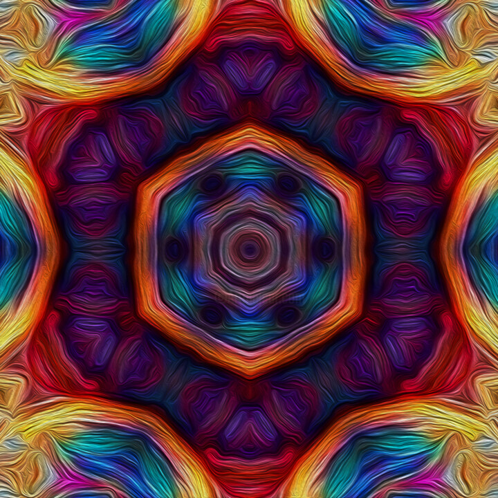 Mandala in purple blue 数字艺术