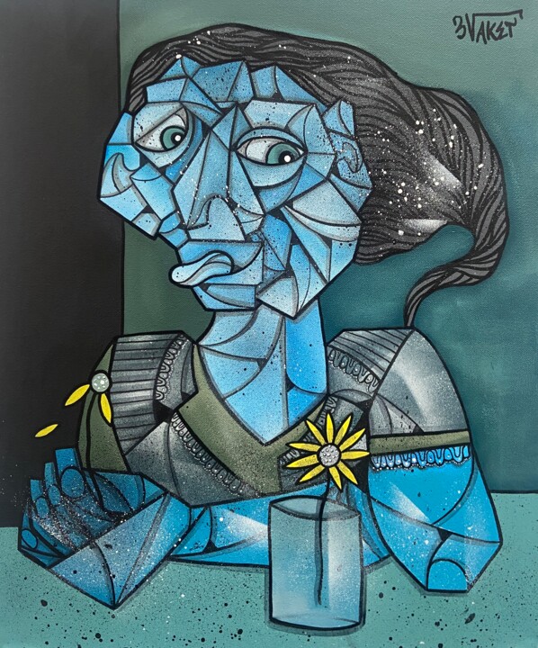 En tombant ses pétales 绘画, 21.7x18.1 in