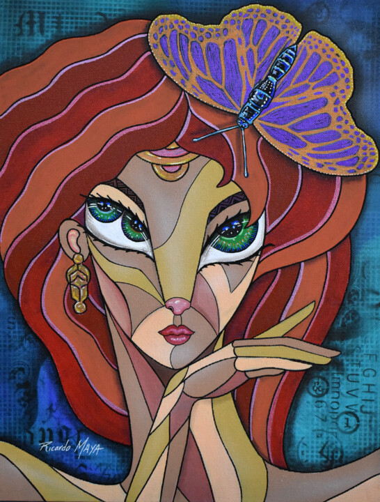 Catalina de mi vida. 绘画, 15.8x11.8 in