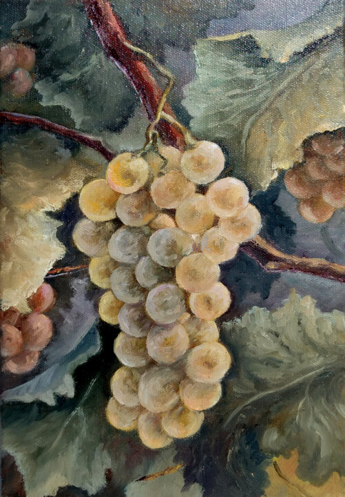 Tender grapes 绘画, 11.8x7.9 in