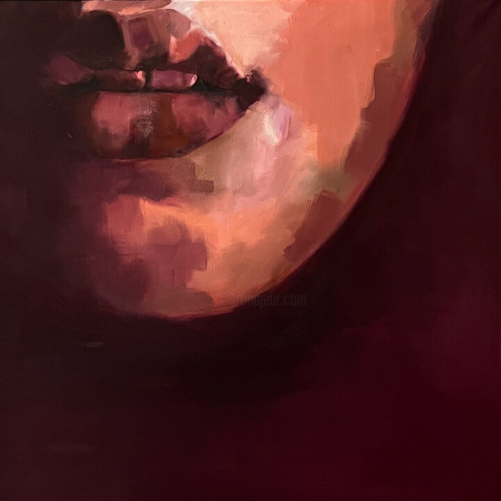 Painting titled "Silence" by Ditim, Original Artwork, Oil Mounted on Wood Stretcher frame