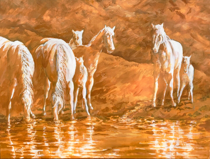 Ghost Pony Morning 绘画, 30x40 in
