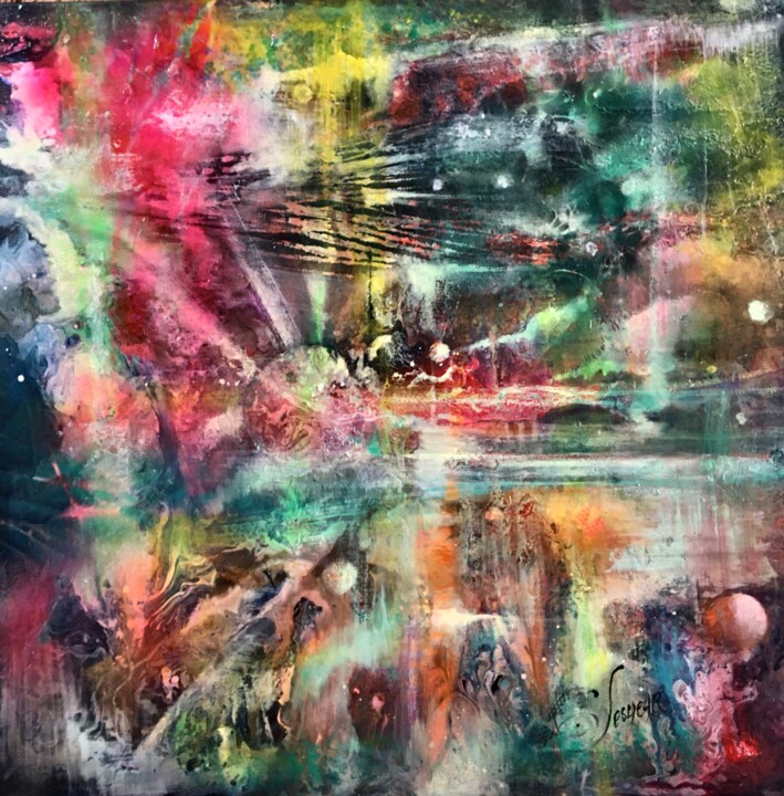 La nuit des temps 绘画, 22.8x22.8 in