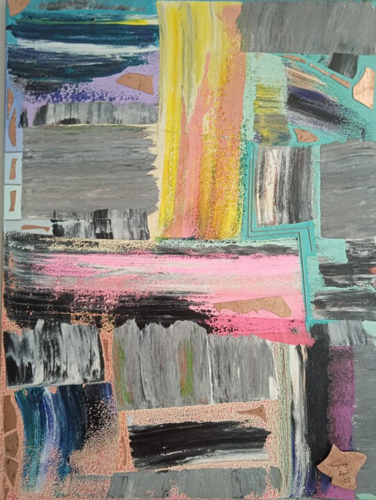 " Recyclage " 绘画, 31.5x23.6 in