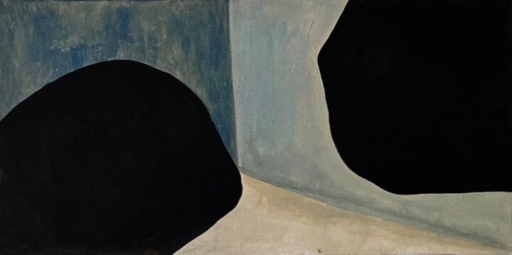 제목이 "Collision I"인 미술작품 Teodora Petrescu로, 원작, 아크릴 나무 들것 프레임에 장착됨