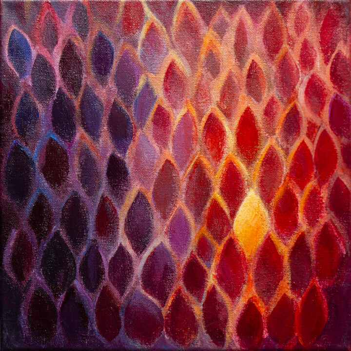 Malarstwo zatytułowany „Seeds of light N° 7” autorstwa Granishka, Oryginalna praca, Olej