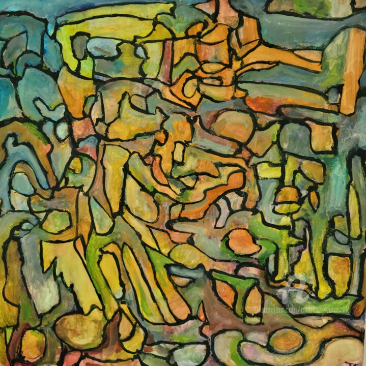 Painting titled "Southern Wind" by Andrew Walaszek, Original Artwork, Watercolor Mounted on Wood Stretcher frame