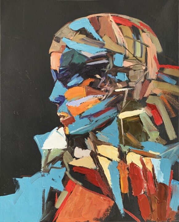 Determined. woman abstract portrait. 绘画, 19.7x15.8 in