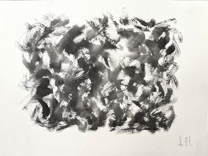 Peinture intitulée "CURSIVE II" par Xavier Auffret, Œuvre d'art originale, Encre