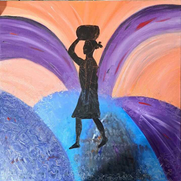 Peinture intitulée "Toi ma découverte t…" par Pascale Coutoux, Œuvre d'art originale, Huile