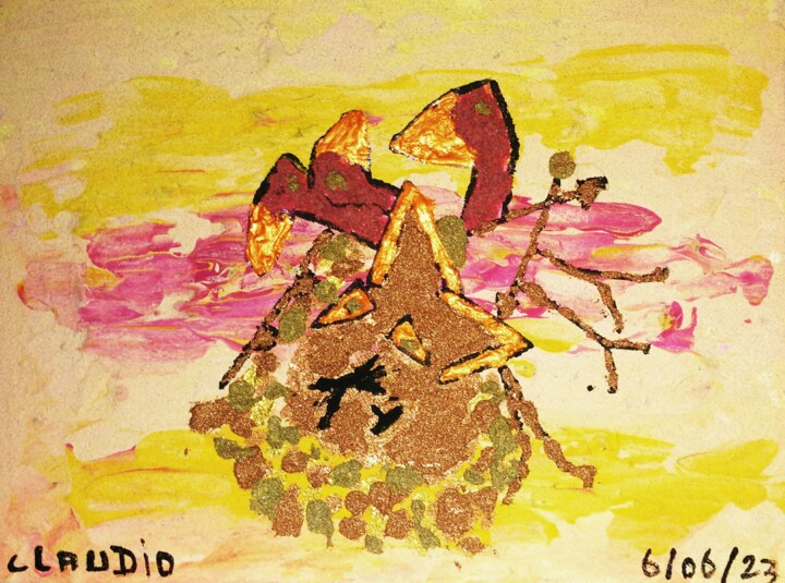 Flash le chat trône a Aigues-Mortes 绘画, 7.1x9.5 in
