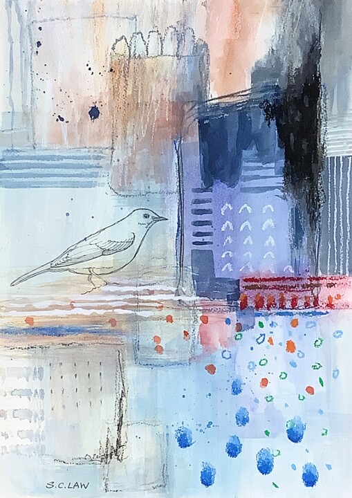 Bird in the city 4 绘画, 16.5x11.8 in